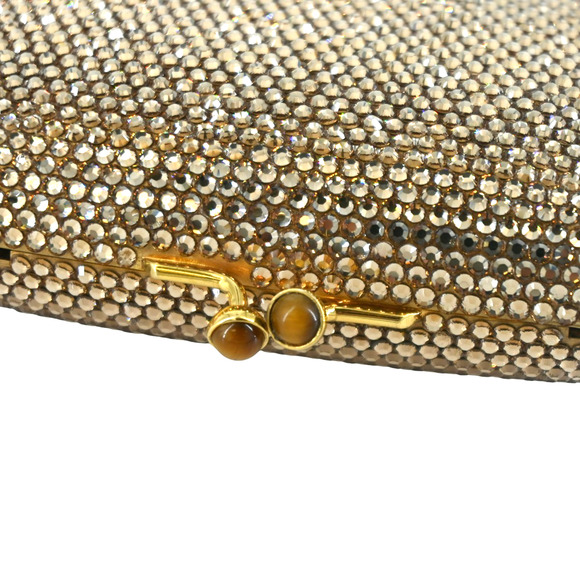 Judith Leiber Gold Rhinestone Crystal Micro Clutch - Picture 12 of 16